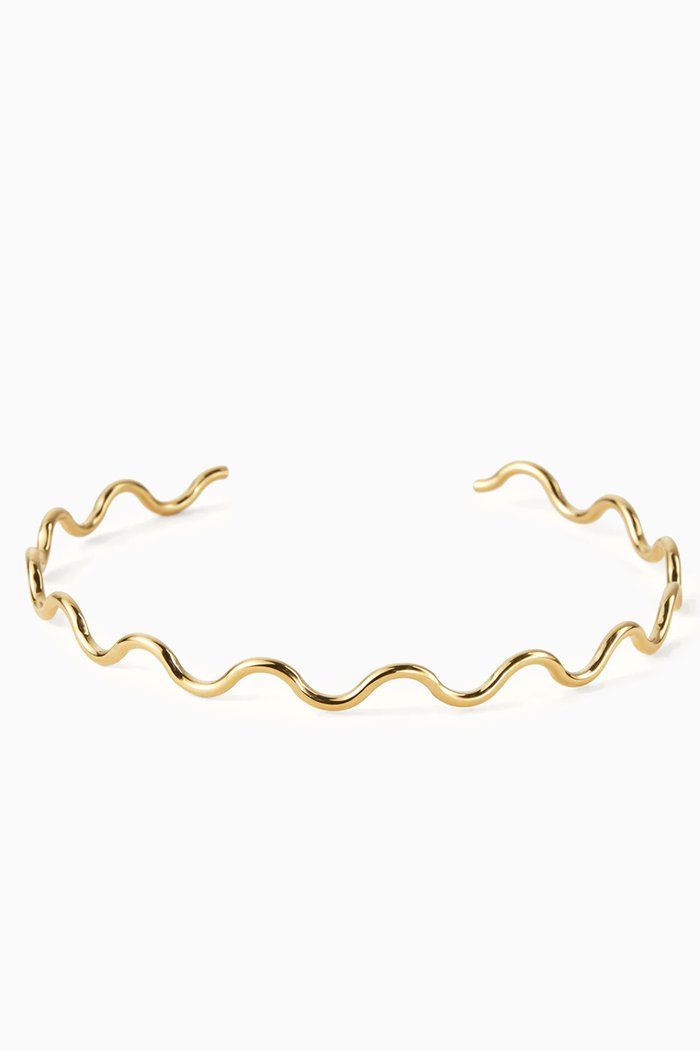 

Squiggly Choker in Brass, Gold