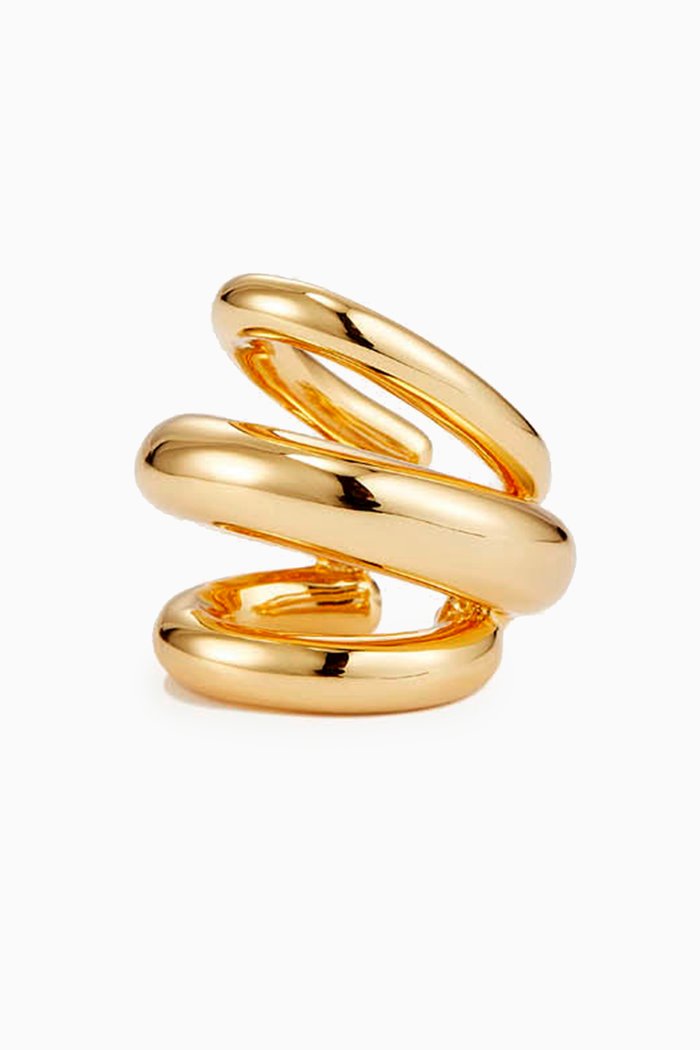 

Tome Triple Single Ear Cuff in Brass, Gold