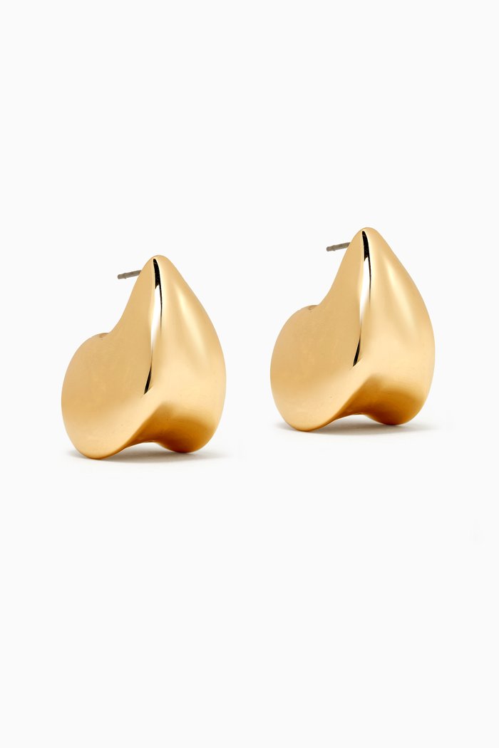 

Nouveaux Puff Earrings in Brass, Gold