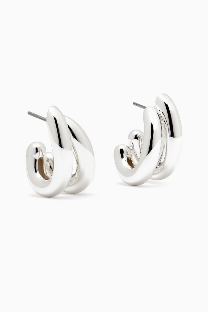 

Florence Double Hoop Earrings in Silver-plated Brass