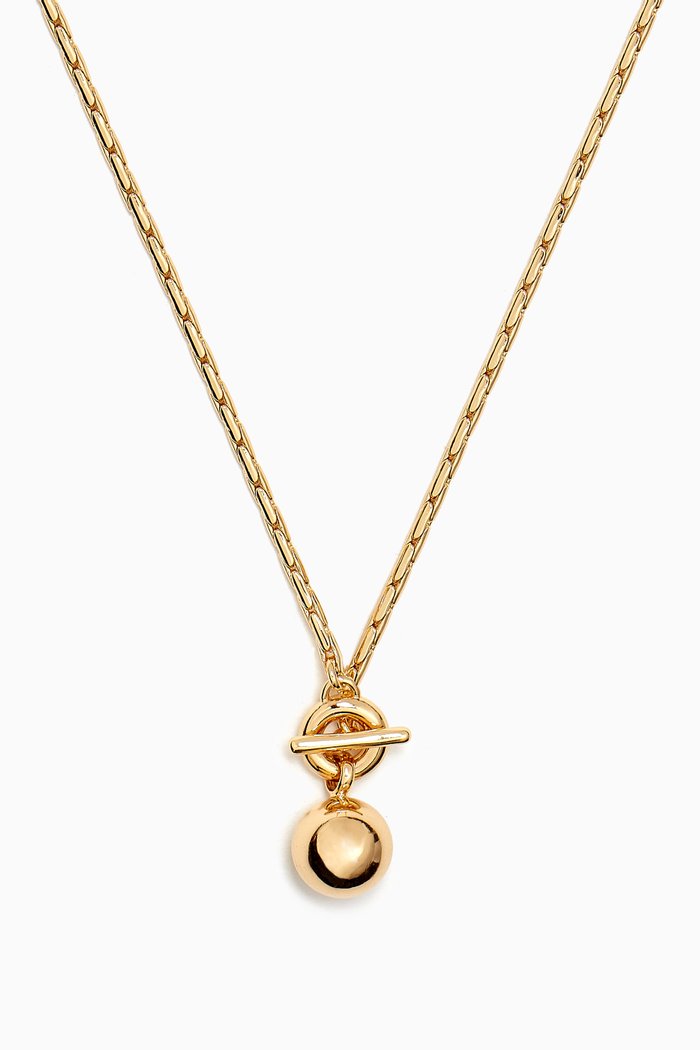 

Constance Chain Long Necklace in Brass, Gold