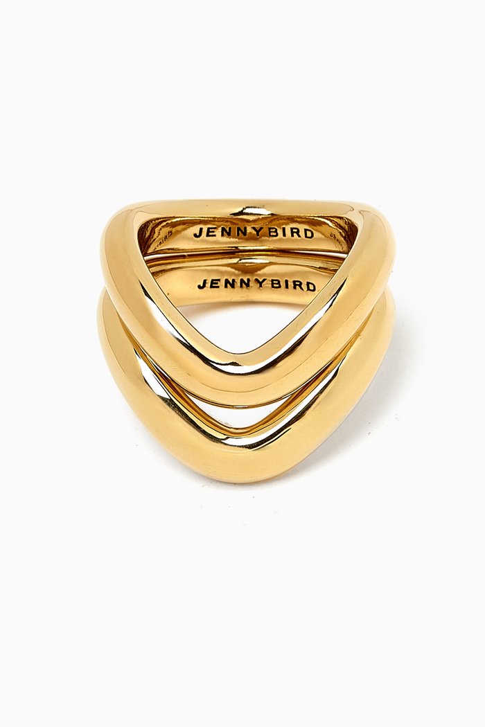 Ola Ring Set in Brass, Gold
