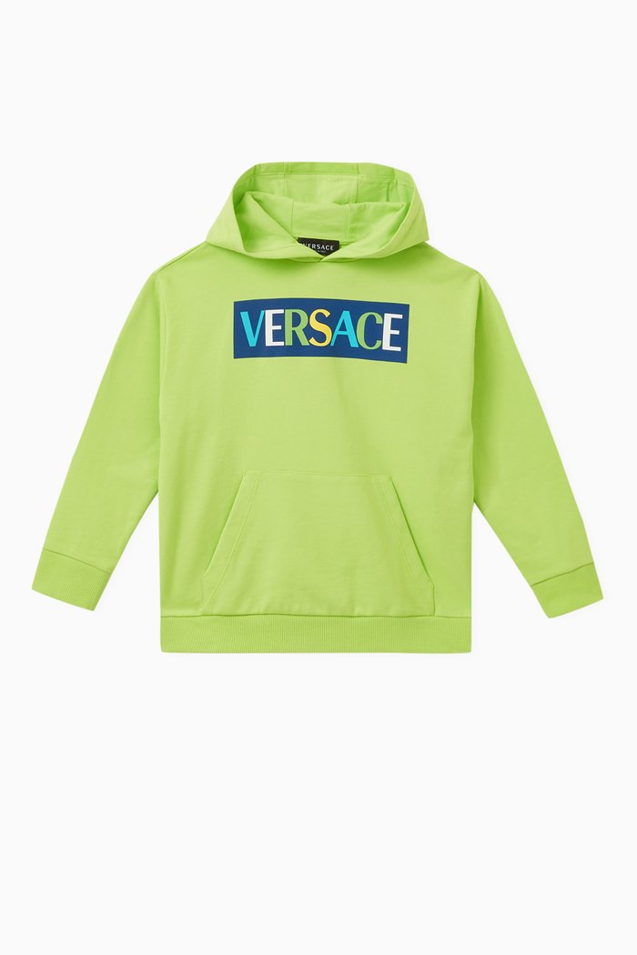 

Logo-print Hoodie in Cotton, Green