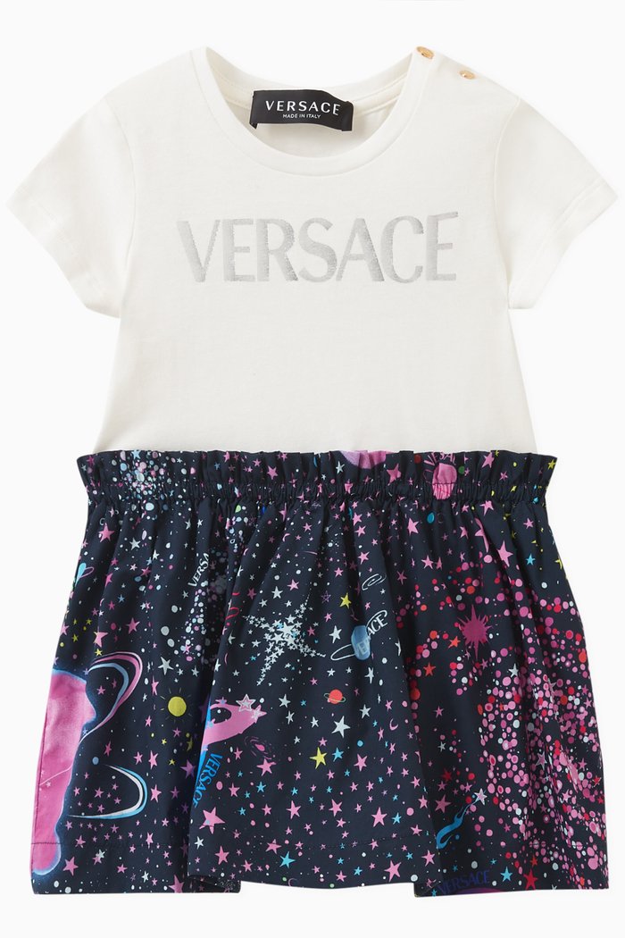

Galaxy Logo-print T-shirt Dress in Cotton, Multicolour