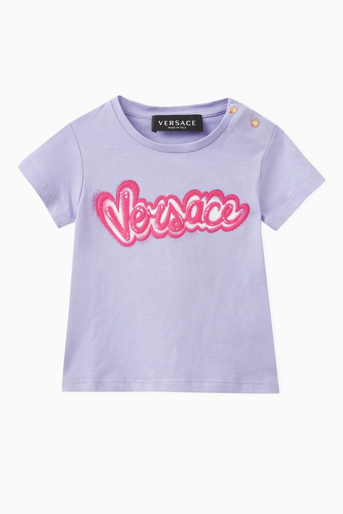 

Logo-motif T-shirt in Cotton, Purple