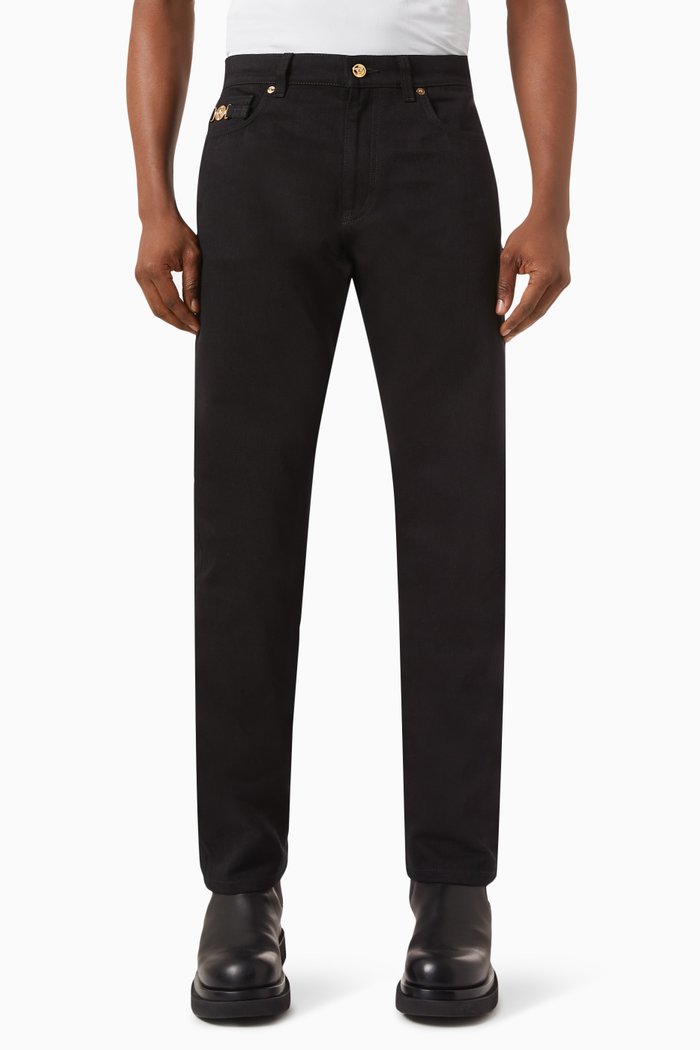 

Straight-leg Jeans in Denim, Black