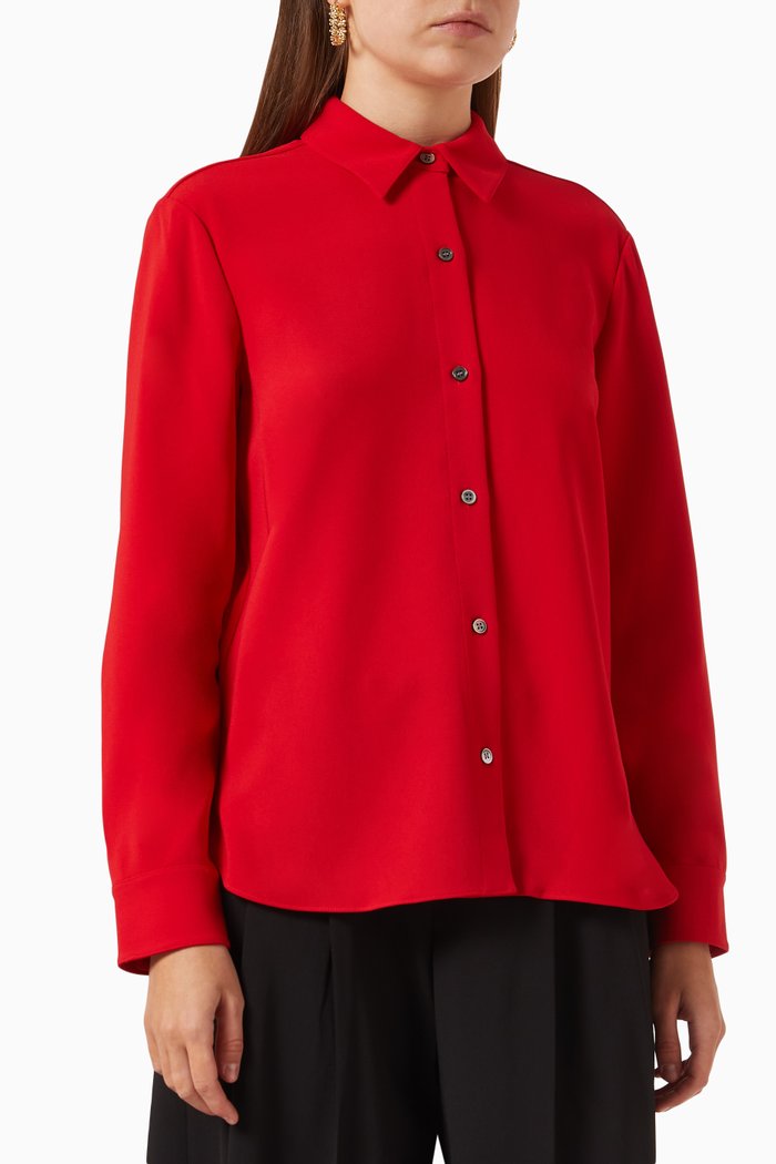 

Straight-fit Shirt in Crêpe, Red