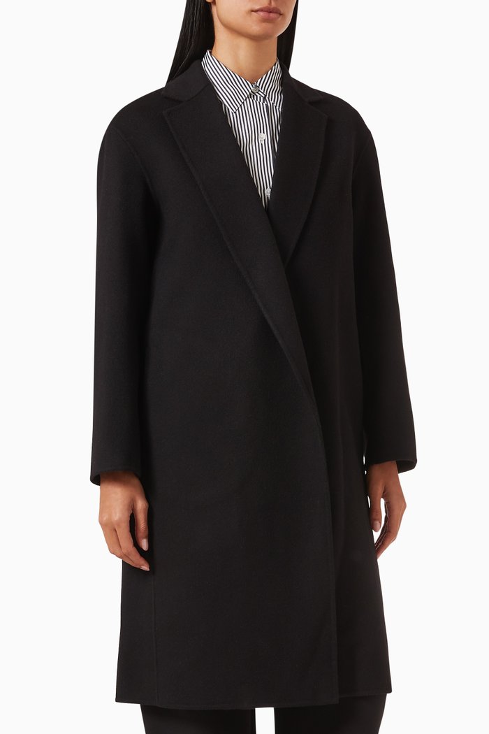

Relaxed-fit Coat in Recycled Cashmere-blend, Black
