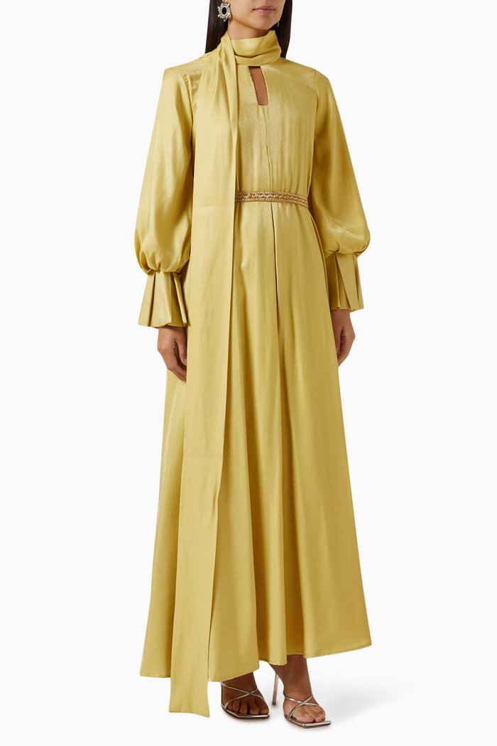 

Balloon-sleeve Maxi Dress, Yellow