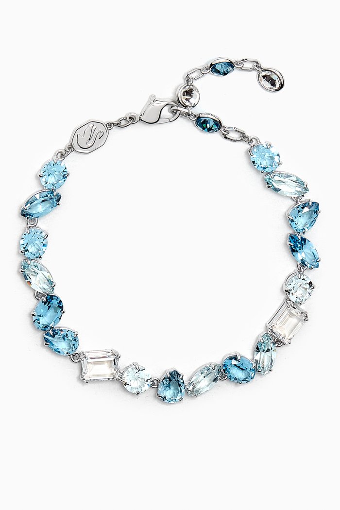 

Gema Mixed-cut Bracelet in Rhodium-plated Metal, Blue