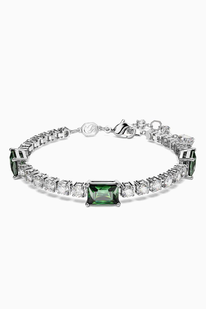 

Matrix Bracelet in Rhodium-plated Metal, Green