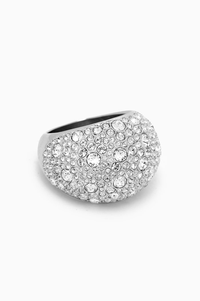 

Luna Crystal Cocktail Ring in Rhodium-plated Metal, Silver