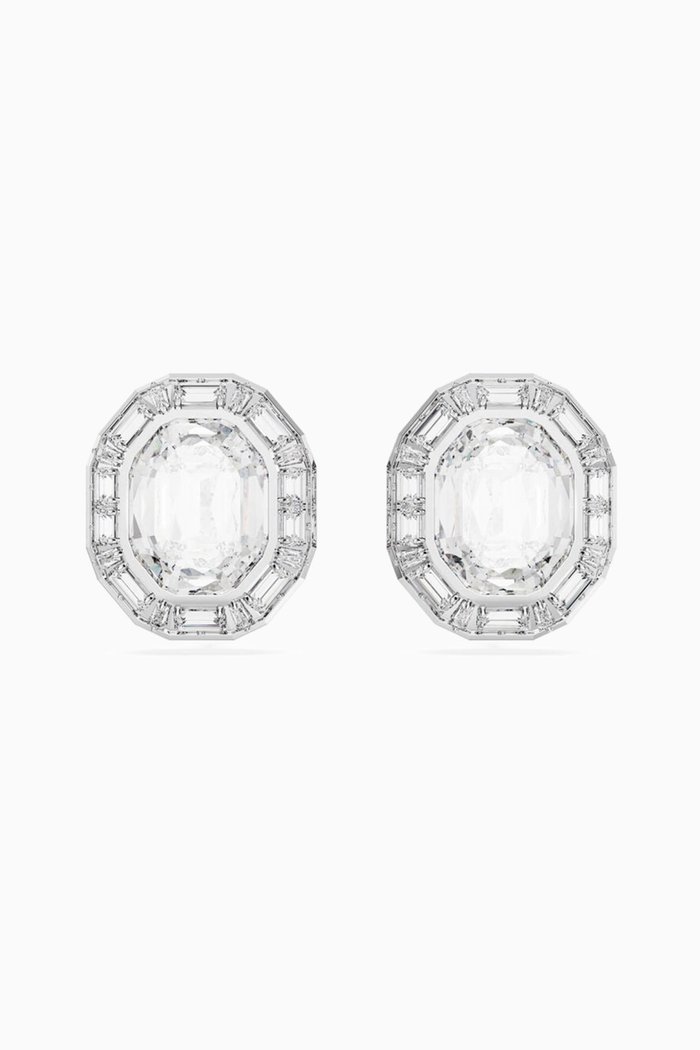 

Mesmera Crystal Clip-on Earrings in Rhodium-plated Metal, Silver