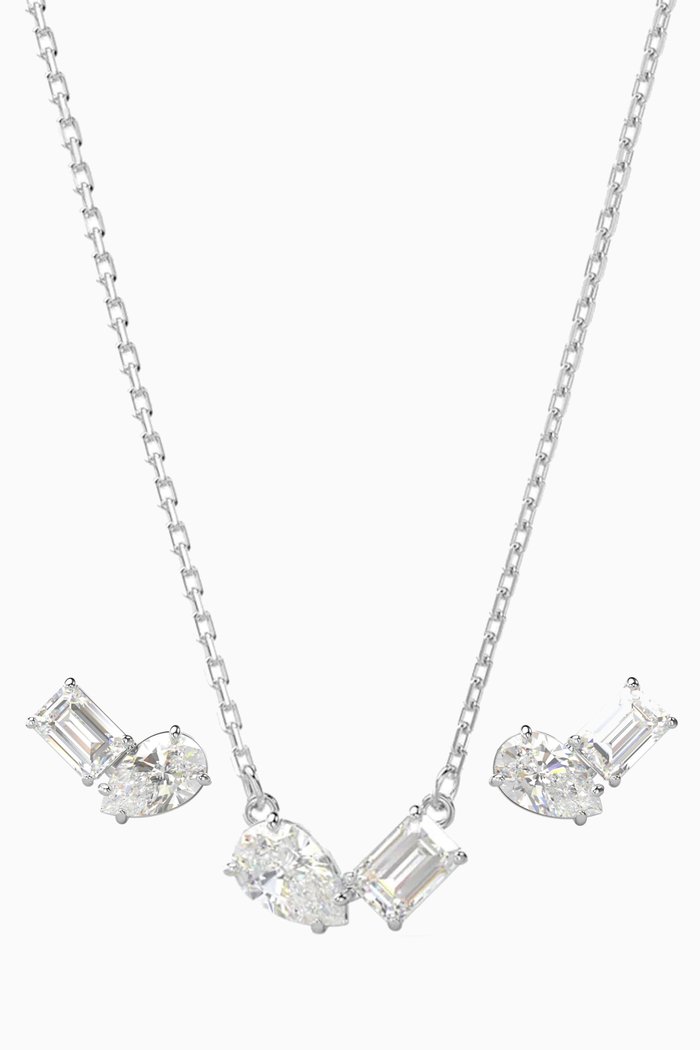 Mesmera Set in Rhodium-plated Metal, Silver