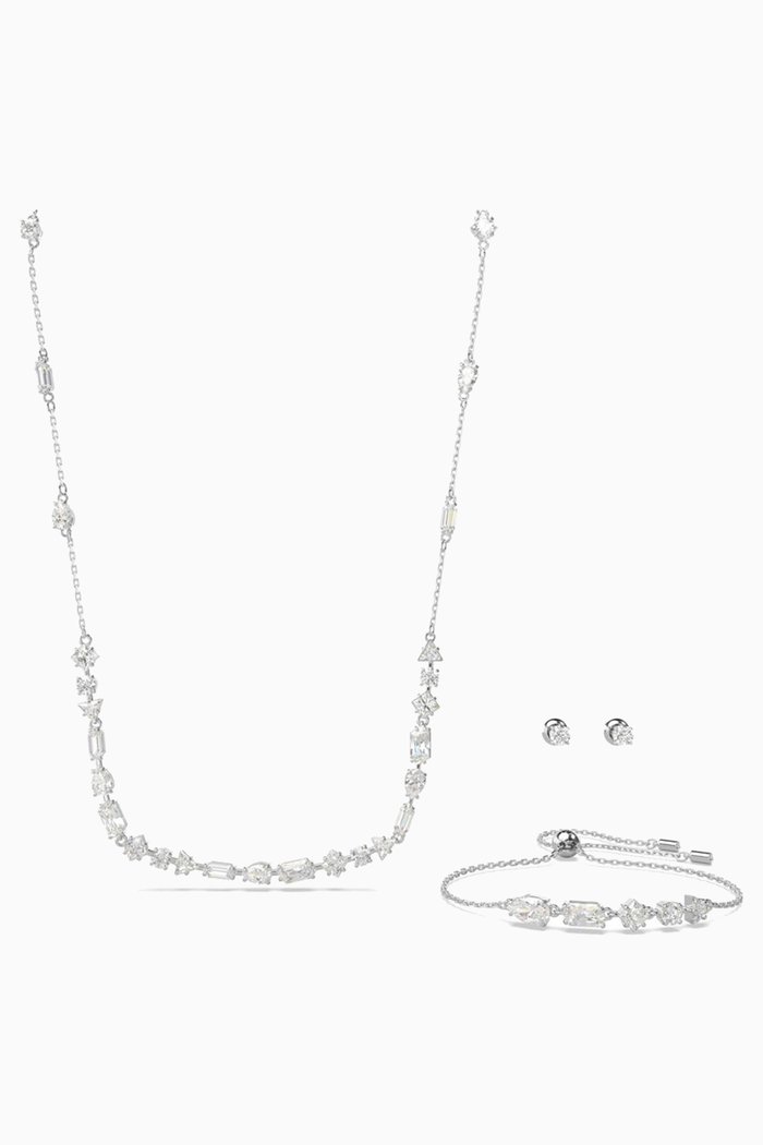 

Mesmera Scattered Crystal Gift Set in Rhodium-plated Metal, Silver