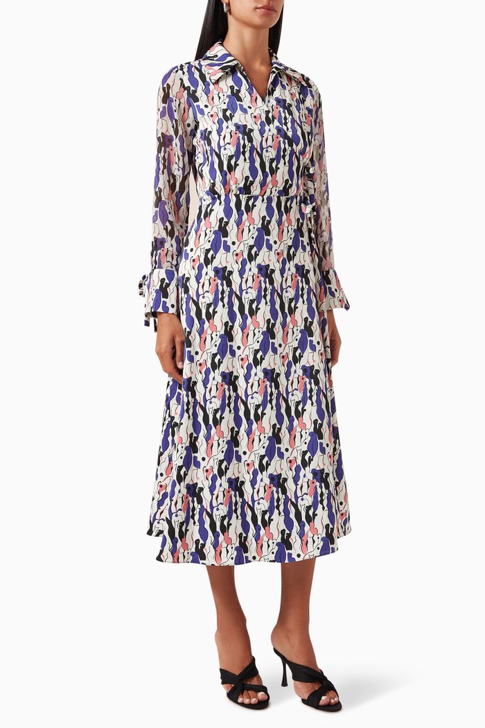 

Brocca Wrap-front Midi Dress, Purple