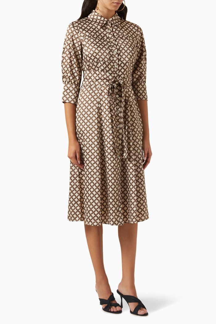 

Diana Midi Shirt Dress in Satin, White