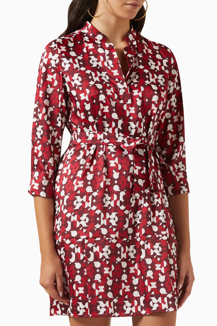 

Printed Mini Dress, Red