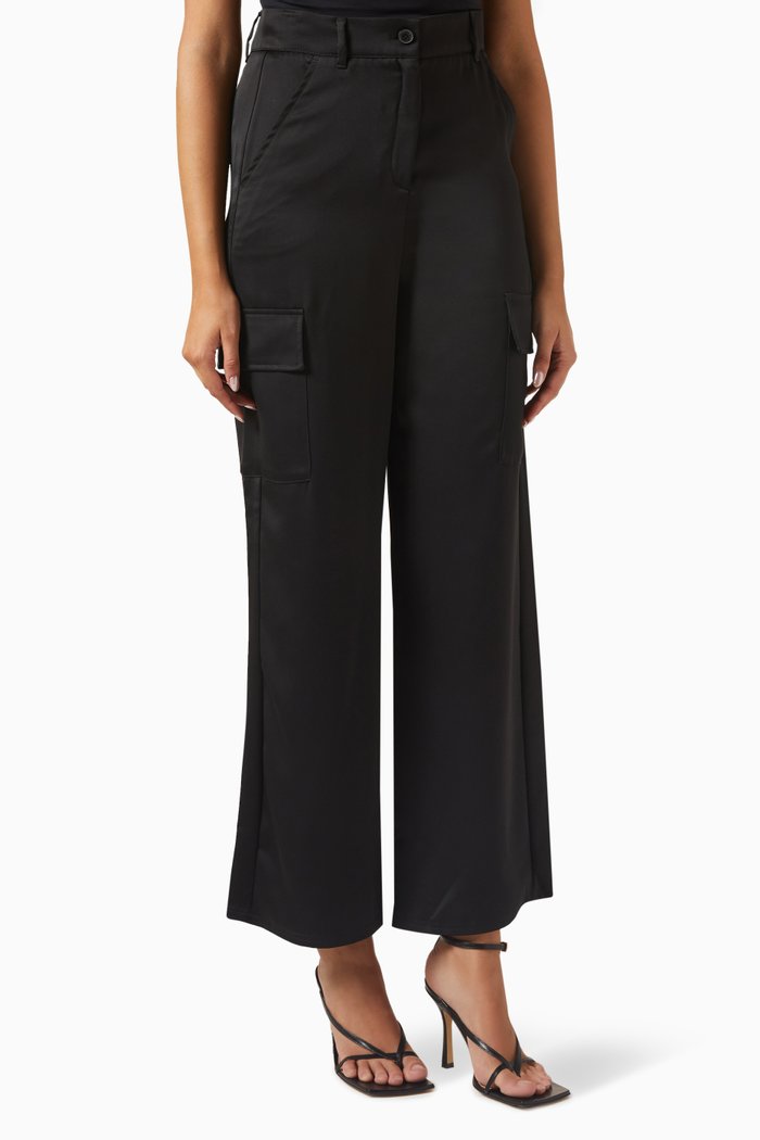 

Inno Straight-fit Pants in Recycled Satin, Black