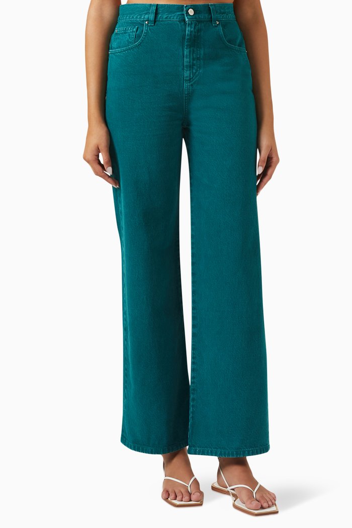 

Wide-leg Jeans in Denim, Green