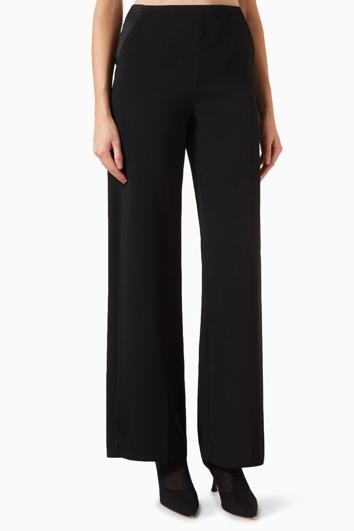 

Solista Wide-leg Pants in Recycled Crepe-satin, Black