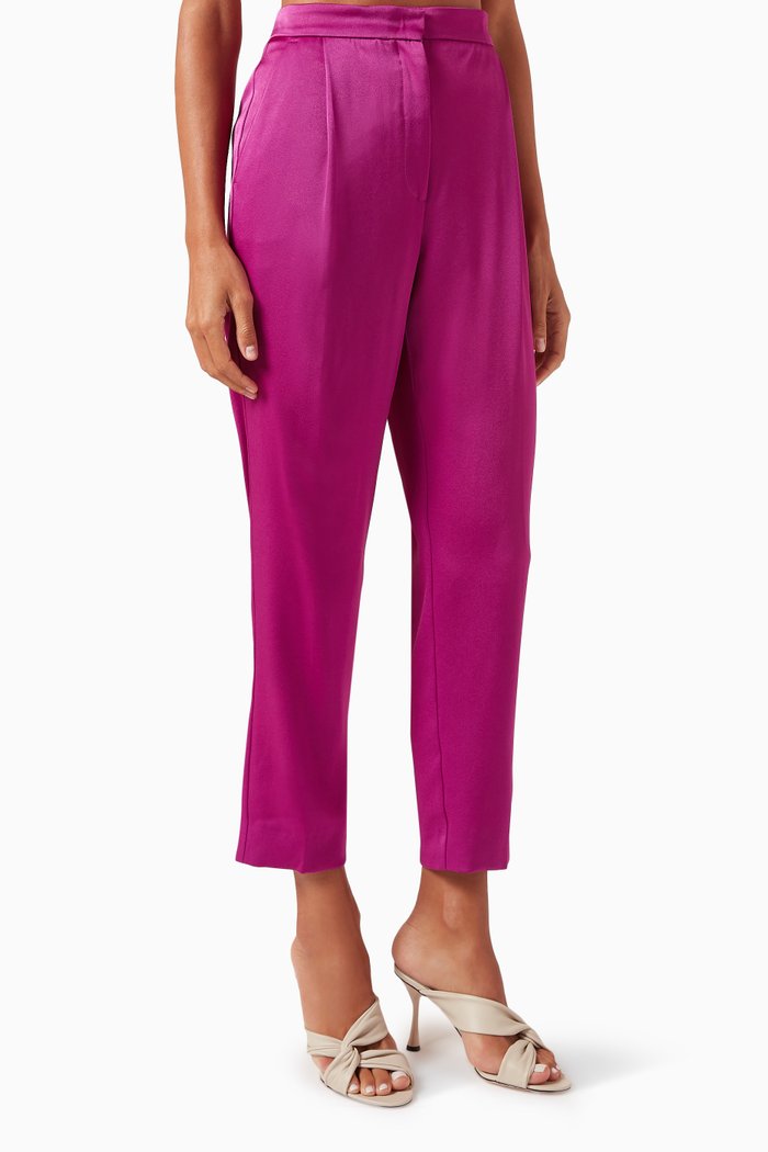 

Perla Chino Pants in Satin, Purple