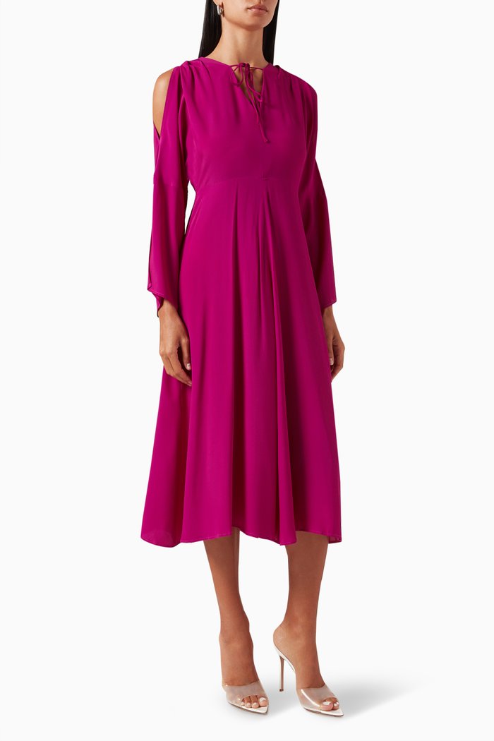 

Robinia Midi Dress in Silk-blend, Purple