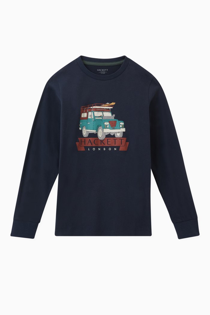 

Winter Truck-print T-shirt in Cotton-jersey, Blue