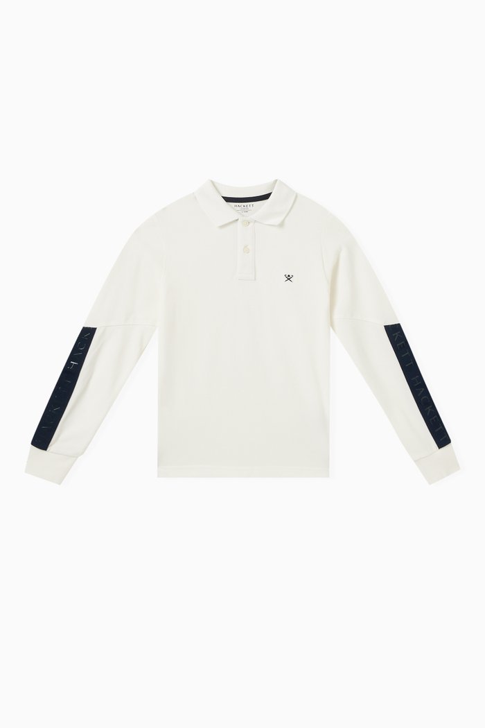 

Logo-tape Polo Shirt in Cotton, White