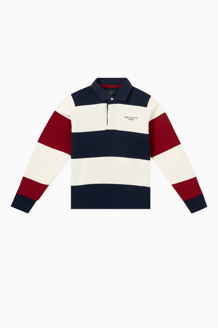 

1983 Striped Rugby Polo Shirt in Cotton, Multicolour