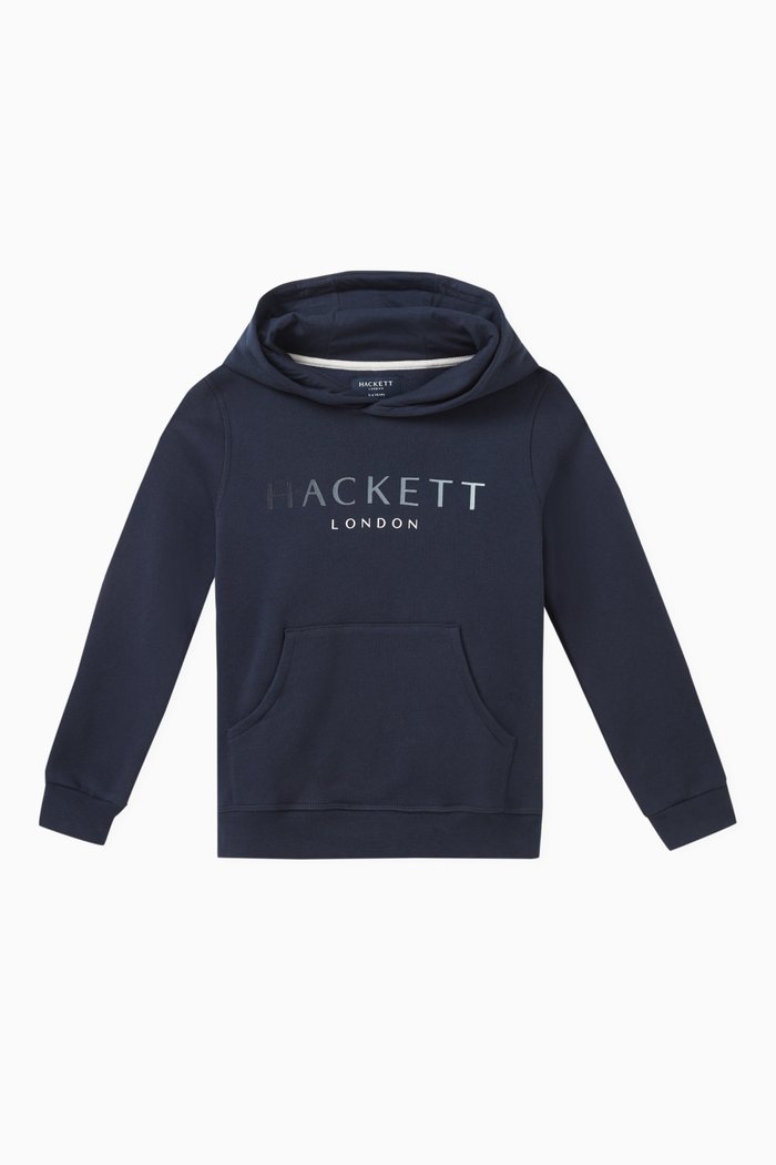 

Logo Print Hoodie, Blue