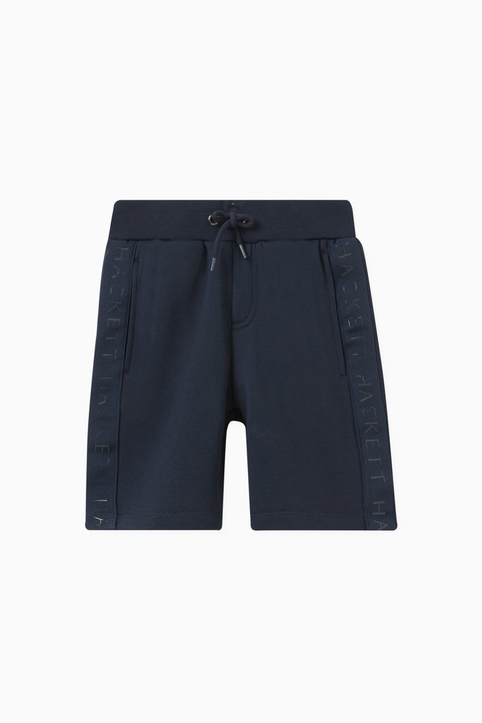 Logo Tape Shorts in Cotton, Blue
