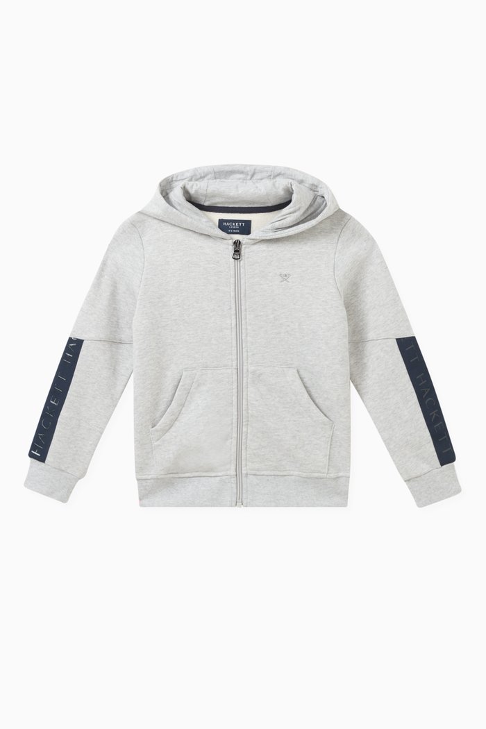 

Logo Tape Hoodie in Cotton, Grey