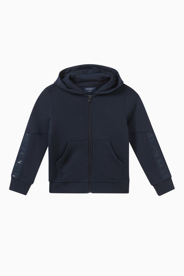 

Logo Tape Hoodie in Cotton, Blue
