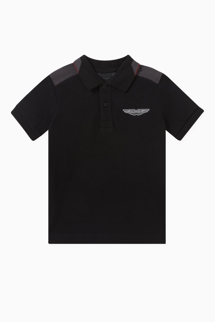 

x Aston Martin Colour Block Polo in Cotton, Black