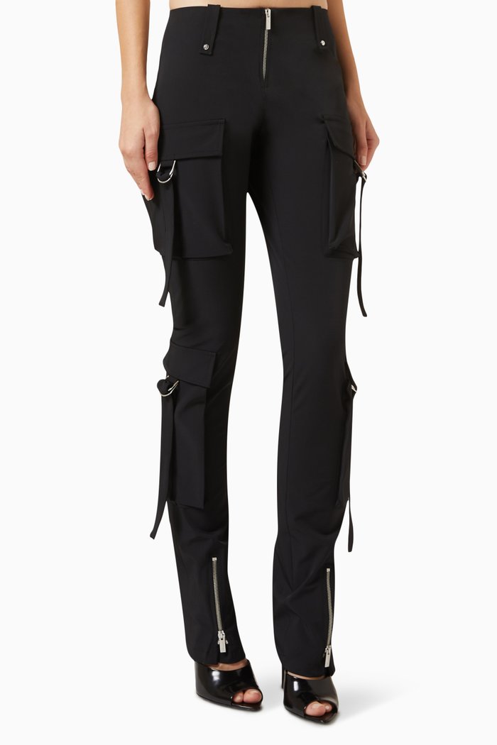 

Multiple-pocket Cargo Pants in Cady, Black