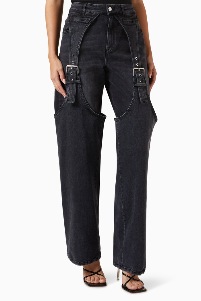 

Boyfriend Buckle Jeans in Denim, Multicolour