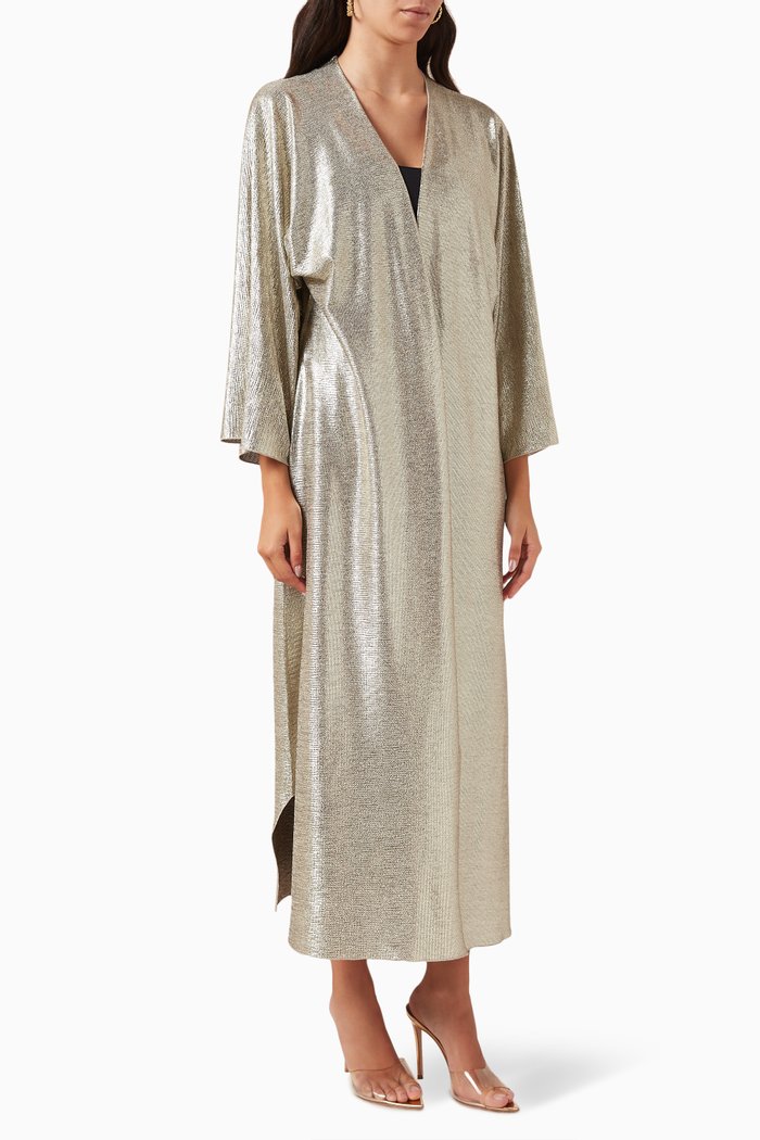 Abaya in Metallic Jersey