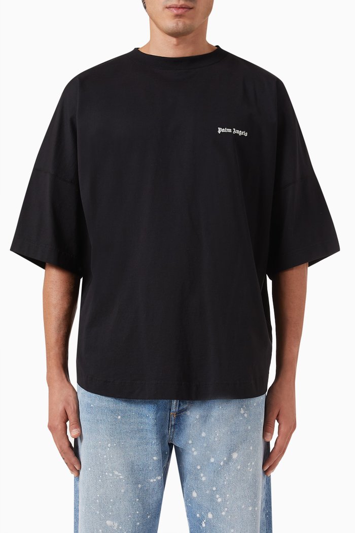 

Embroidered Logo T-shirt in Cotton Jersey, Black