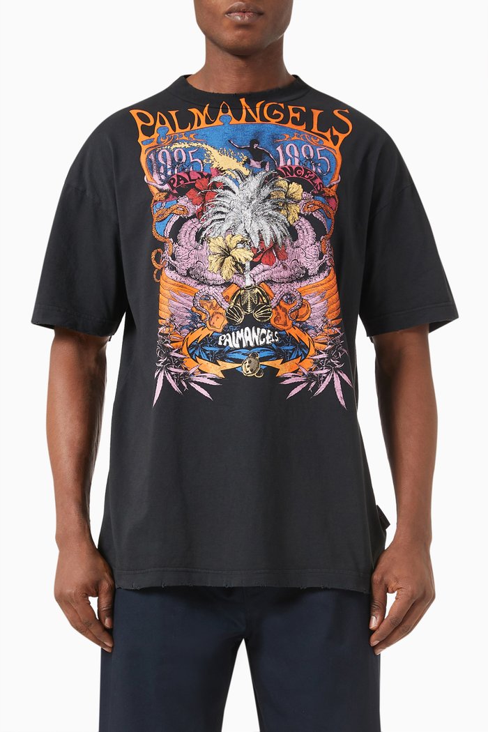 

Concert Print T-shirt in Cotton, Black