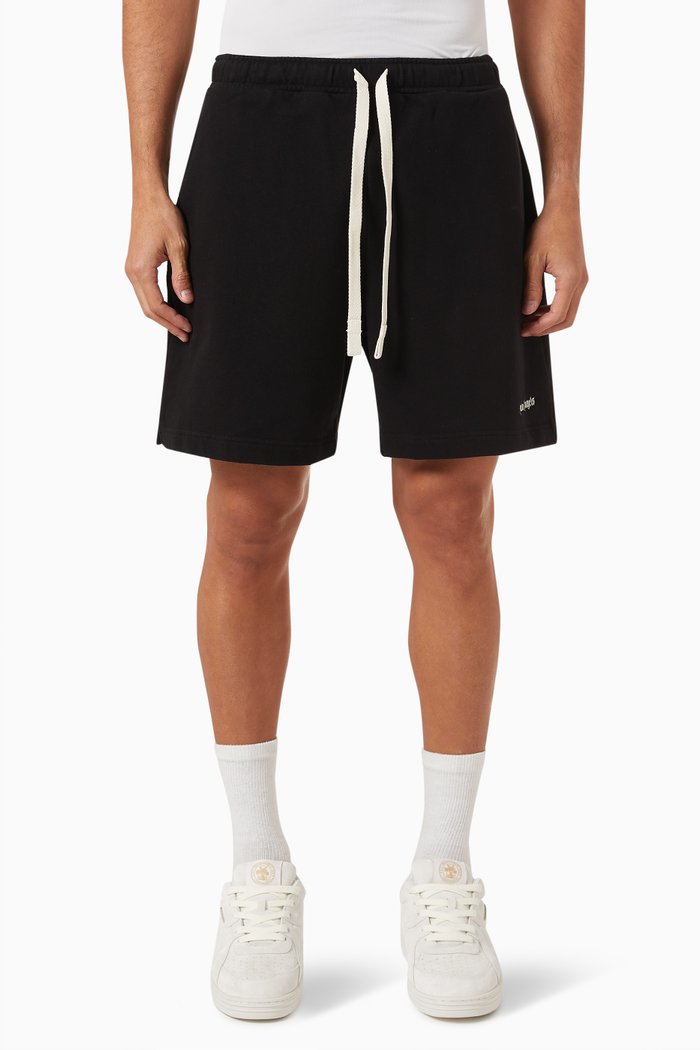 Logo-embroidered Sweatshorts in Cotton, Black
