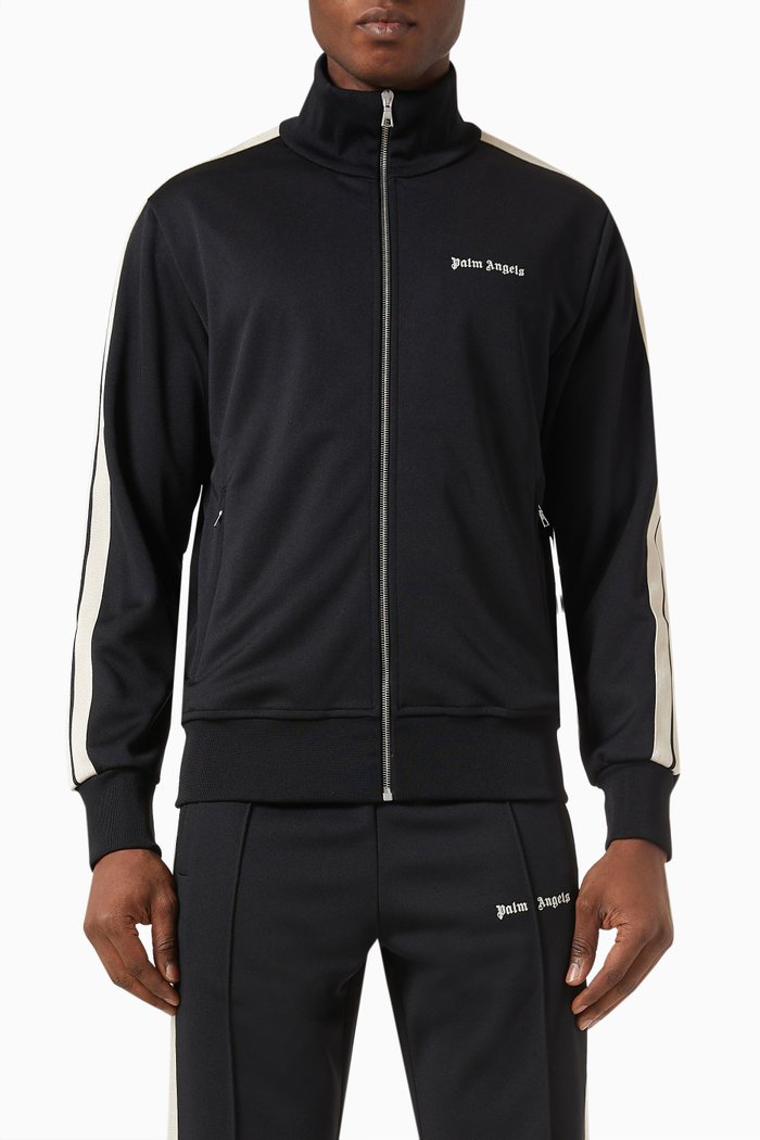 

Logo Print Full-zip Sweatshirt in Nylon, Black