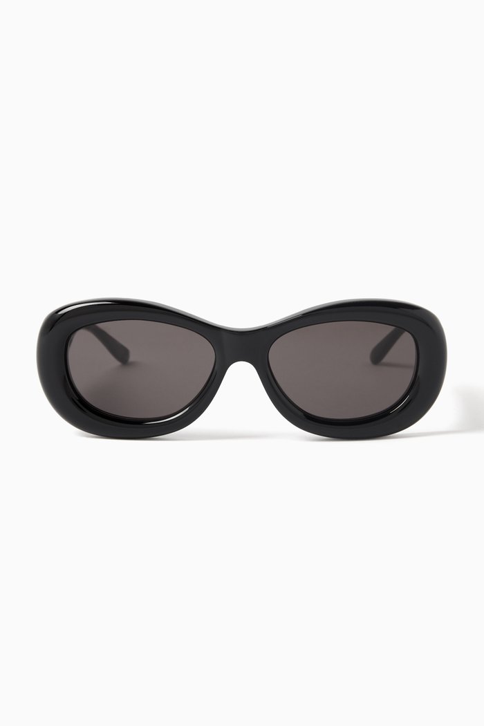 

Rave Oval Sunglasses in Acetate, Black