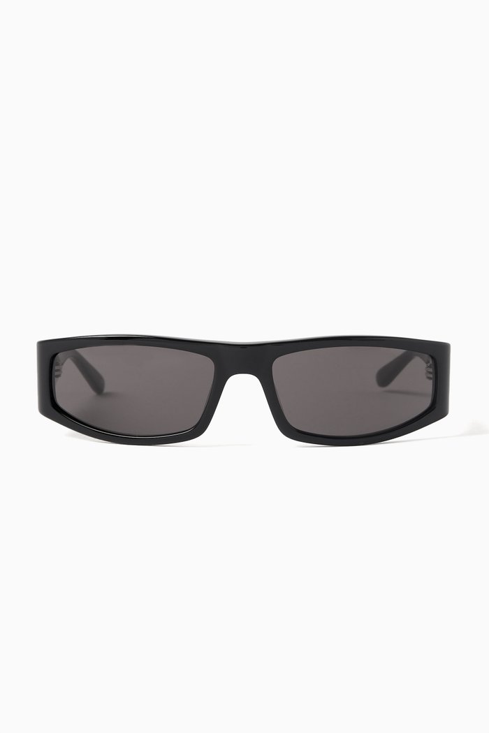 Tech Rectangle Sunglasses in Acetate, Black