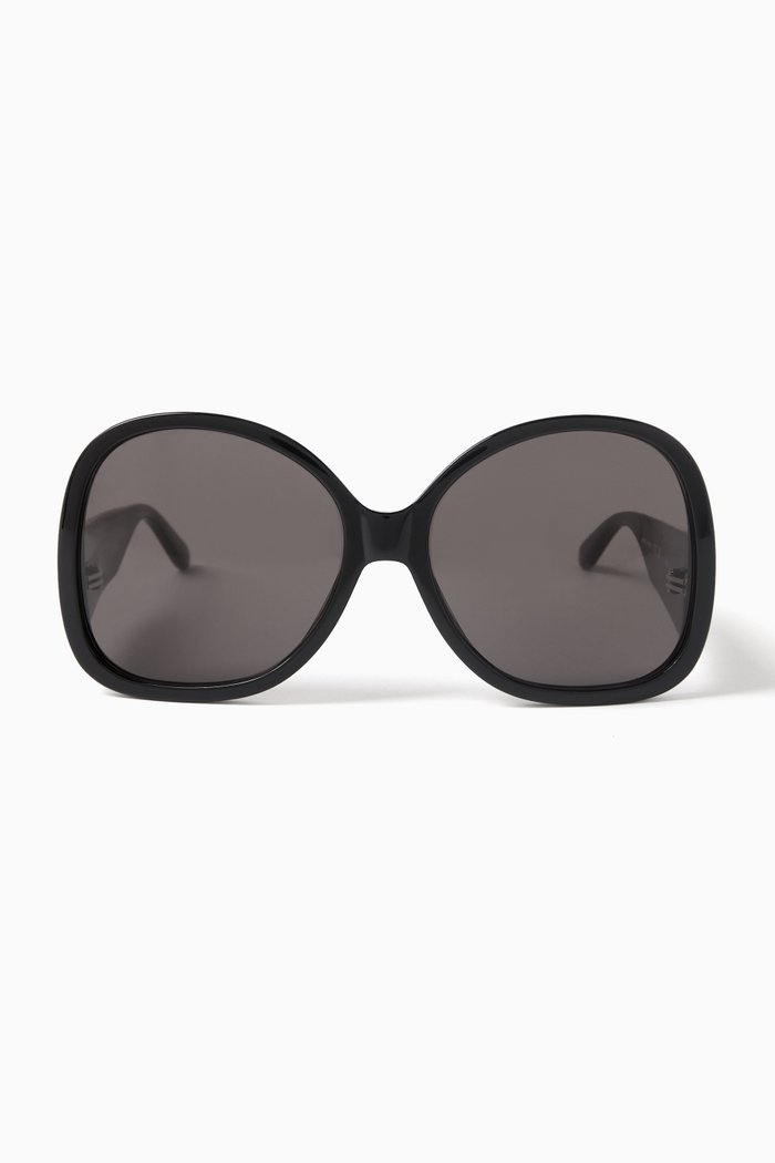 

Hyper Oversized Sunglasses in Acetate, Black
