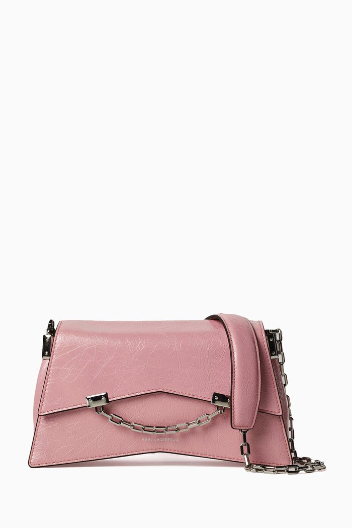 

K/Seven Handbag in Textured Leather, Pink