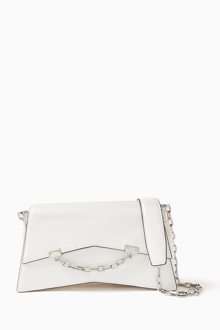 

K/Seven Handbag in Textured Leather, White