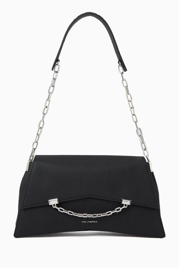 

K/Seven Large Shoulder Bag in Leather, Black
