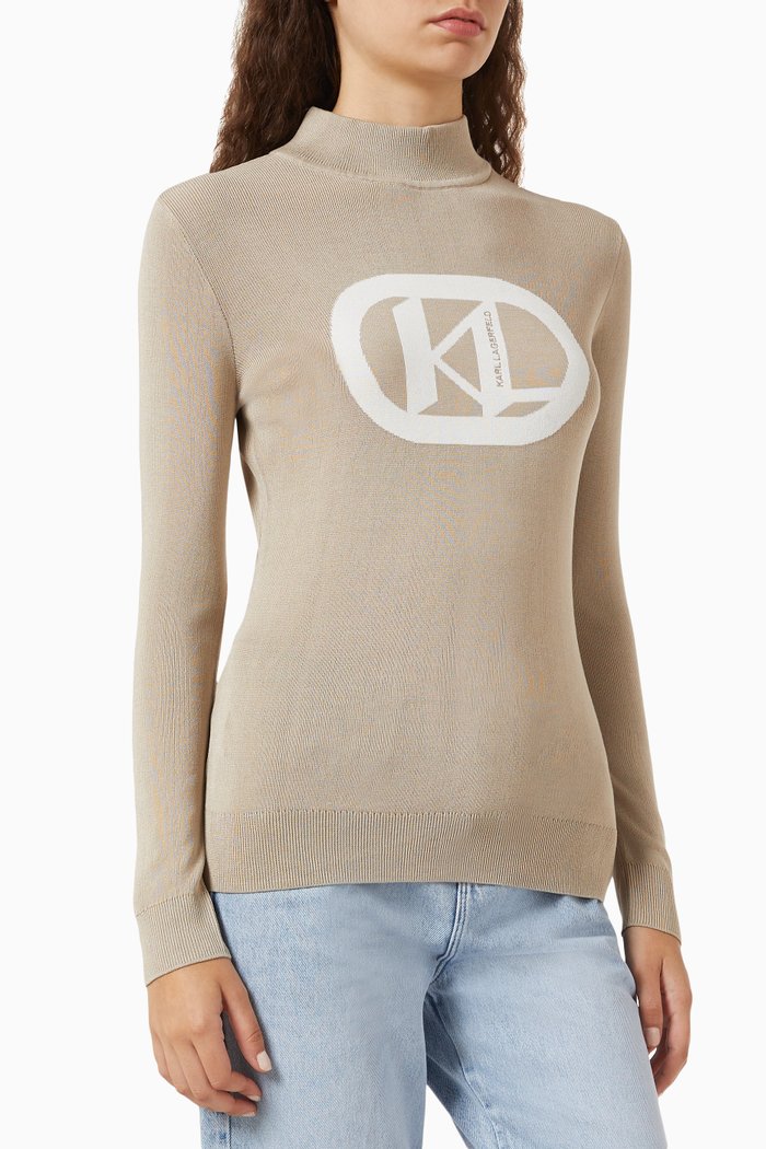 Monogram Sweater in Jersey, Neutral