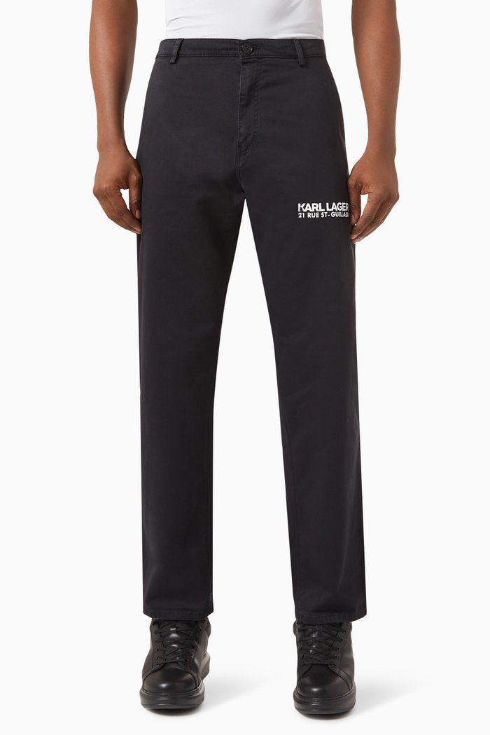 

Logo Chinos in Cotton, Black